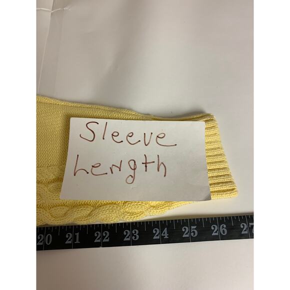 LLBean Sweater SZ XL Yellow Cable Knit Zip UP Classic Preppy Beachy Golf Tennis - Picture 8 of 10